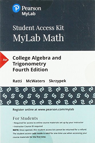 Book MyLab Math with Pearson eText -- 24-Month Standalone Access Card -- for College Algebra and Trigonometry free