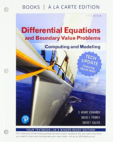 Book Differential Equations and Boundary Value Problems: Computing and Modeling Tech Update, Books a la Carte Edition free