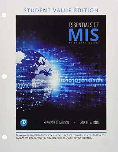 Book Essentials of MIS, Student Value Edition Plus MyLab MIS with Pearson eText - Access Card Package free