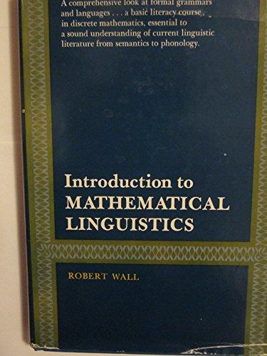 Book Introduction to mathematical linguistics free