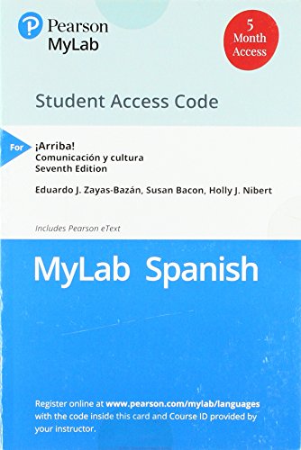 Book Standalone MyLab Spanish with Pearson eText for ¡Arriba!: Comunicación y cultura -- Access Card (Single Semester) free
