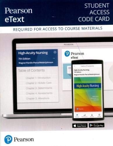 Book Pearson eText High-Acuity Nursing -- Access Card free