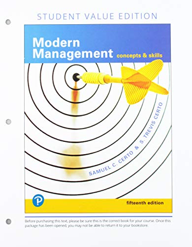 Book Modern Management: Concepts and Skills, Student Value Edition Plus MyLab Management with Pearson eText -- Access Card Package (15th Edition) free