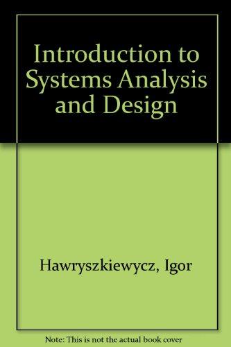 Book Introduction to Systems Analysis and Design free