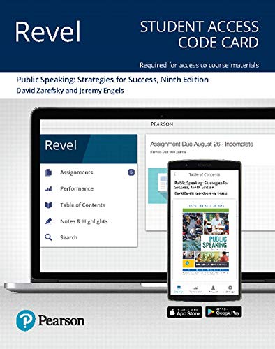 Book Revel for Public Speaking: Strategies for Success -- Access Card free