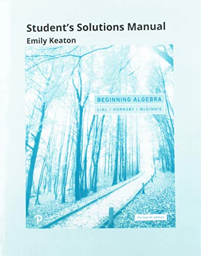 Book Student's Solutions Manual for Beginning Algebra free