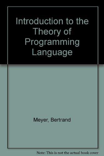 Book Introduction to the Theory of Programming Language (English Language Teaching) free