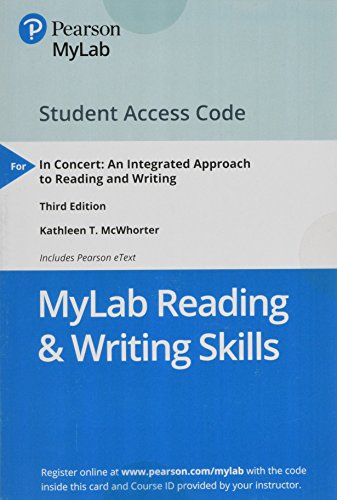 Book MyLab Reading & Writing Skills with Pearson eText -- Standalone Access Card -- for In Concert: An Integrated Approach to Reading and Writing free