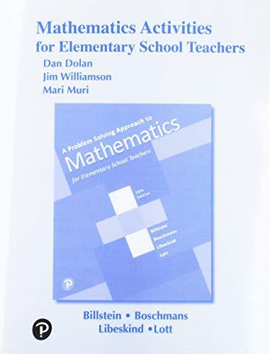Book Activities Manual for A Problem Solving Approach to Mathematics for Elementary School Teachers free