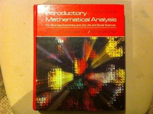 Book Introductory mathematical analysis for business, economics, and the life and social sciences free