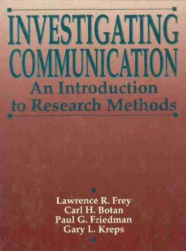 Book Investigating Communication: An Introduction to Research Methods free