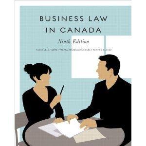 Book Business Law in Canada 9th free