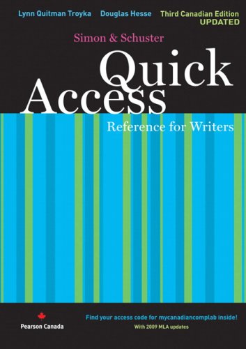 Book Quick Access Reference for Writers, Updated Third Canadian Edition with MyCanadianCompLab (3rd Edition) free