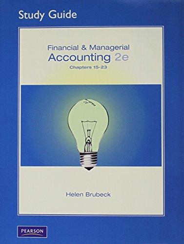 Book Student Guide Financial & Managerial Accounting, 15-23 With Study Guide Cd Package free