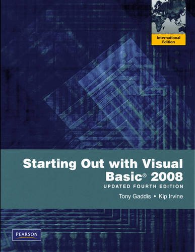 Book Starting Out With Visual Basic 2008 Update: International Version free