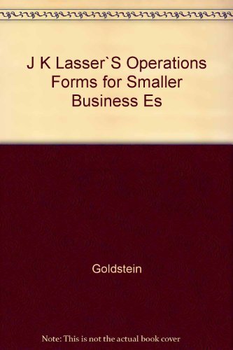 Book J.k. Lasser's Operations Forms For Smaller Businesses free