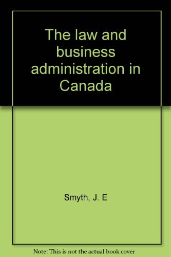Book The law and business administration in Canada free