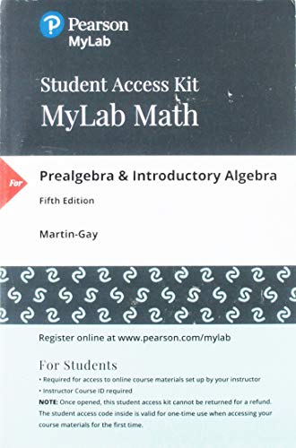 Book MyLab Math with Pearson eText -- 24 Month Standalone Access Card -- for Prealgebra & Introductory Algebra free