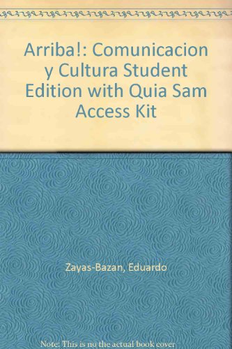 Book Arriba!: Comunicacion y Cultura Student Edition with Quia Sam Access Kit (Spanish Edition) free