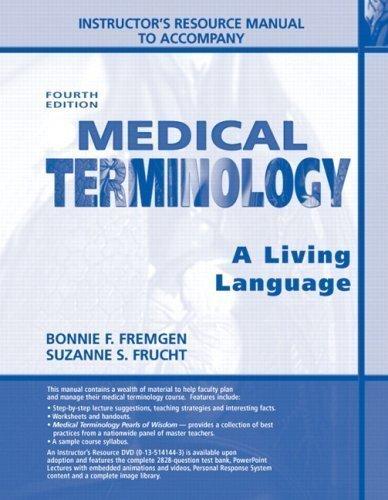 Book Instructor's Manual for Medical Terminology: A Living Language, 4/E by Bonnie F. Fremgen (2009-05-03) free