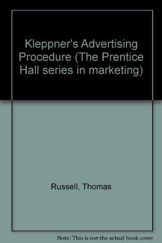 Book Kleppner's advertising procedure (The Prentice Hall series in marketing) free