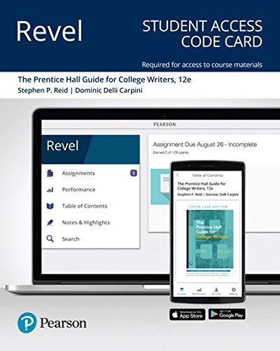 Book Revel for The Reid Guide for College Writers -- Access Card free
