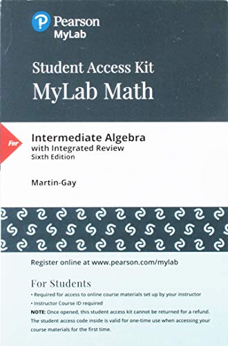 Book MyLab Math with Pearson eText -- Standalone Access Card -- for Intermediate Algebra free