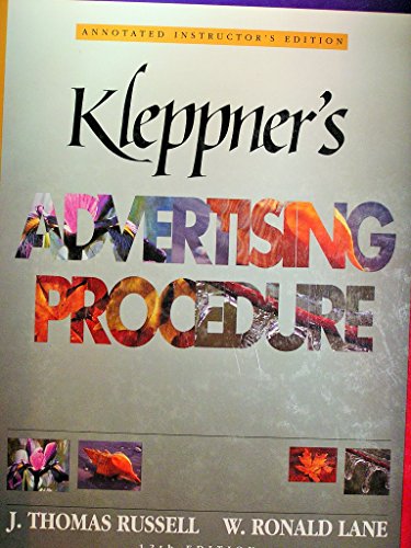 Book Kleppner's Advertising Procedure (The Prentice Hall Series in Marketing) free