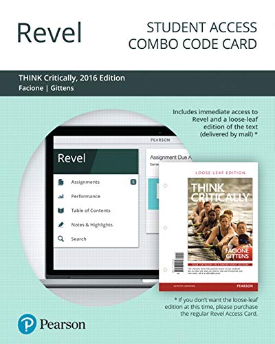 Book Revel for THINK Critically -- Combo Access Card free