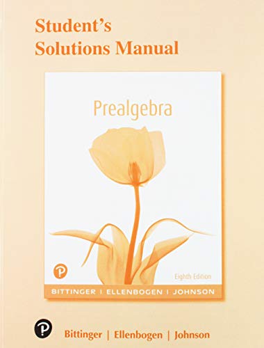 Book Student's Solutions Manual for Prealgebra free