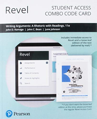Book Revel for Writing Arguments: A Rhetoric with Readings -- Combo Access Card free