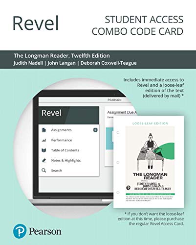 Book Revel for The Longman Reader -- Combo Access Card free