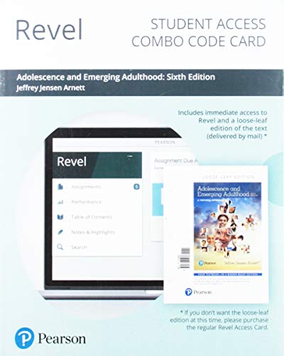 Book Revel for Adolescence and Emerging Adulthood: A Cultural Approach -- Combo Access Card free