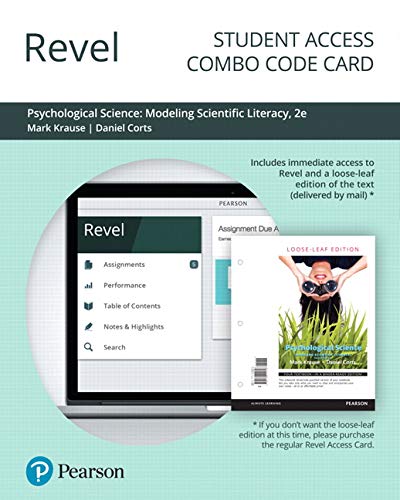 Book Revel for Psychological Science: Modeling Scientific Literacy -- Combo Access Card free