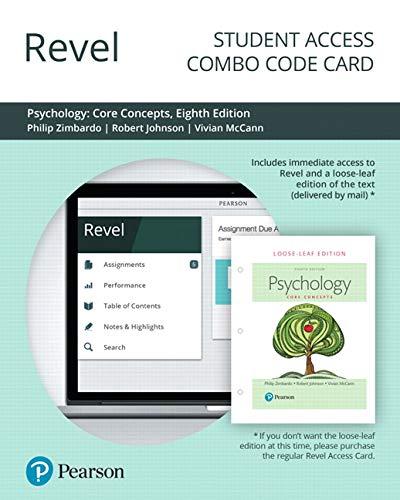 Book Revel for Psychology: Core Concepts -- Combo Access Card free