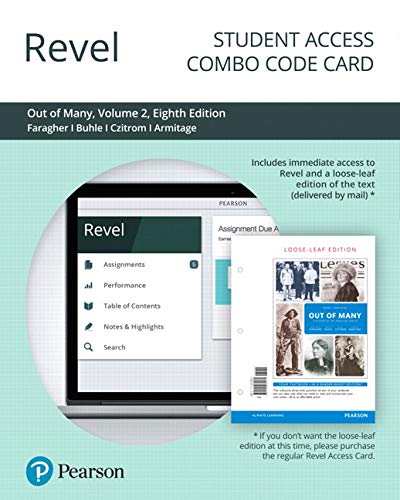 Book Revel For Out Of Many: A History Of The American People, Volume 2-- Combo Access Card (8th Edition) free