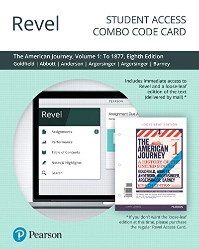 Book Revel for The American Journey: A History of the United States, Volume 1 (To 1877) -- Combo Access Card free