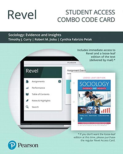 Book Revel for Sociology: Evidence and Insights -- Combo Access Card free