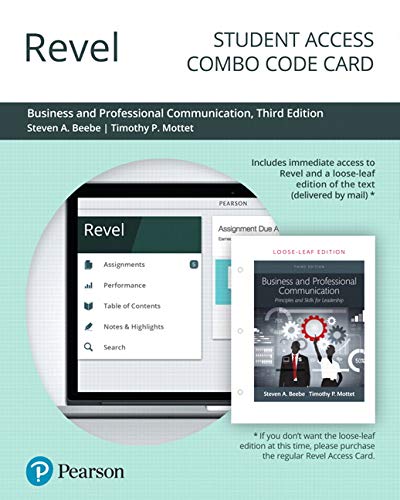 Book Revel for Business and Professional Communication -- Combo Access Card free