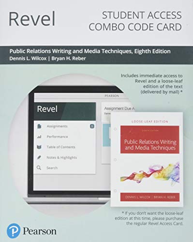 Book Revel for Public Relations Writing and Media Techniques -- Combo Access Card free