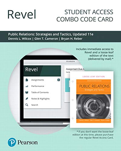 Book Revel for Public Relations: Strategies and Tactics, Updated Edition -- Combo Access Card free