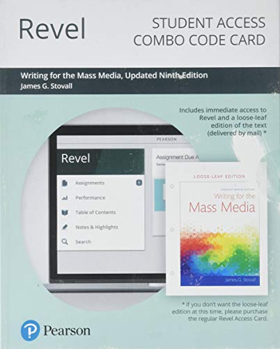 Book Revel for Writing for the Mass Media, Updated Edition -- Combo Access Card free