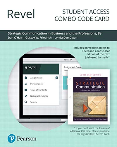 Book Revel for Strategic Communication in Business and the Professions -- Combo Access Card free