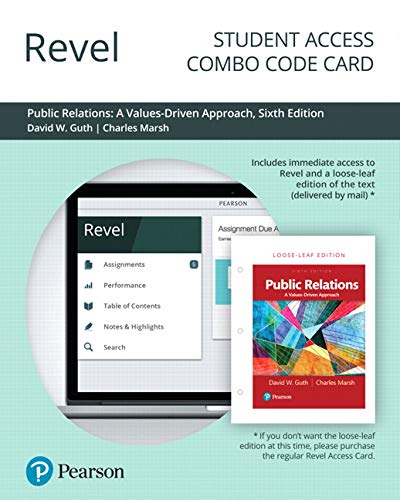 Book Revel for Public Relations: A Values Driven Approach -- Combo Access Card free
