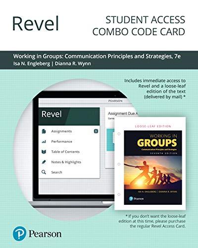 Book Revel for Working in Groups: Communication Principles and Strategies -- Combo Access Card free