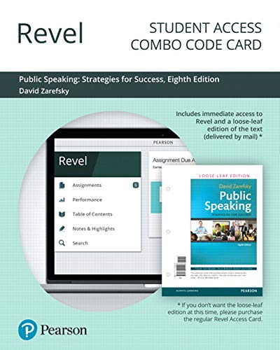Book Revel for Public Speaking: Strategies for Success -- Combo Access Card (8th Edition) free