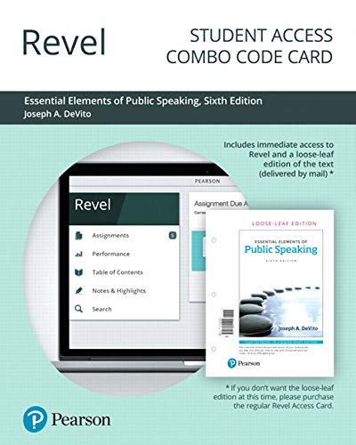 Book Revel for Essential Elements of Public Speaking -- Combo Access Card free