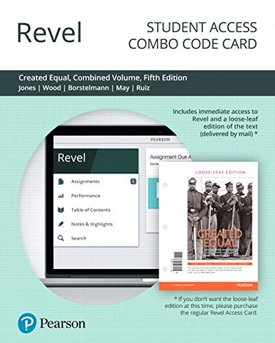 Book Revel for Created Equal: A History of the United States, Combined Volume -- Combo Access Card free