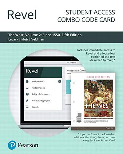 Book Revel for The West: Encounters and Transformations, Volume 2 -- Combo Access Card free