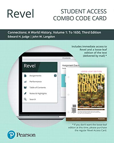 Book Revel for Connections: A World History, Volume 1 -- Combo Access Card free